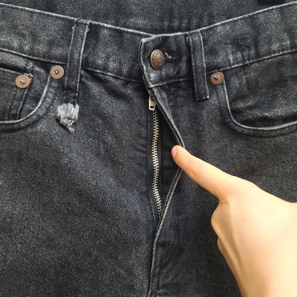 R13 | Boyfriend Jean In Glam Metallic Black Silver Size 25 - Picture 3 of 12